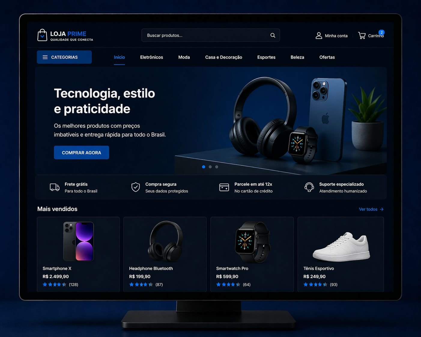 Modelo de site profissional para loja virtual e e-commerce - TToF Digital